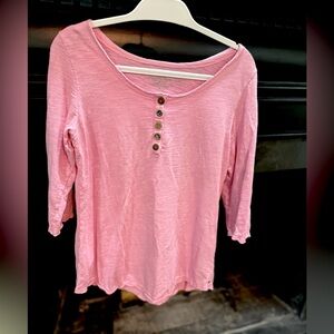 Pink 3/4 sleeve Neon Buddha shirt
